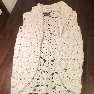 525 America Cream Open Knit Sweater Vest